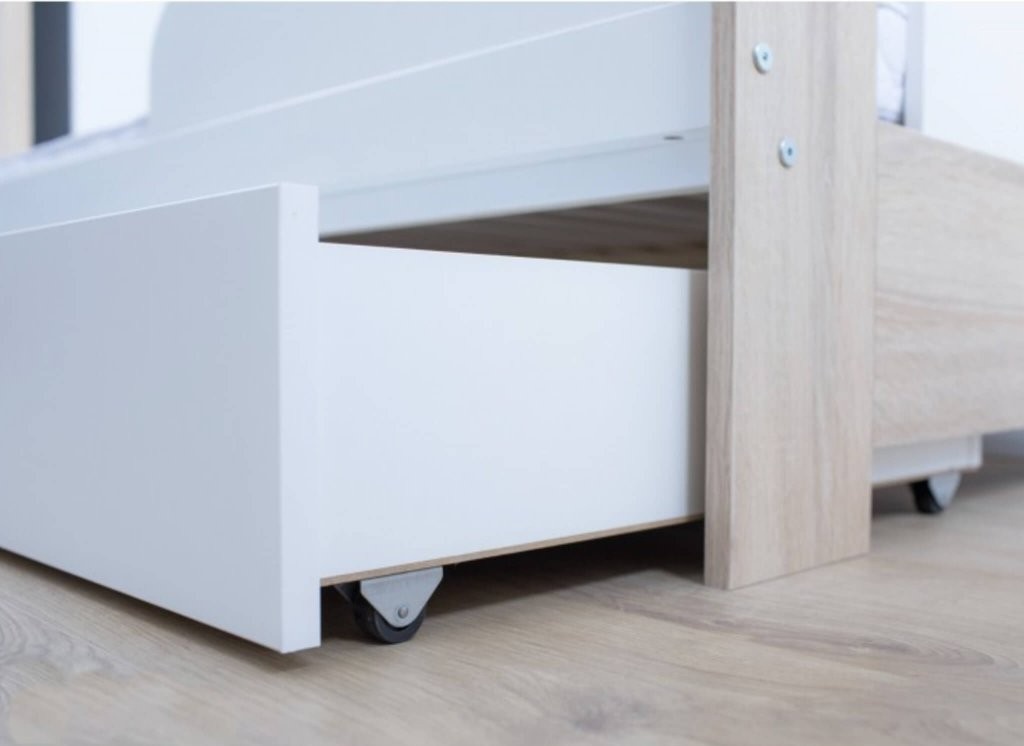 Postýlka se šuplíkem sonoma / bíla - 2