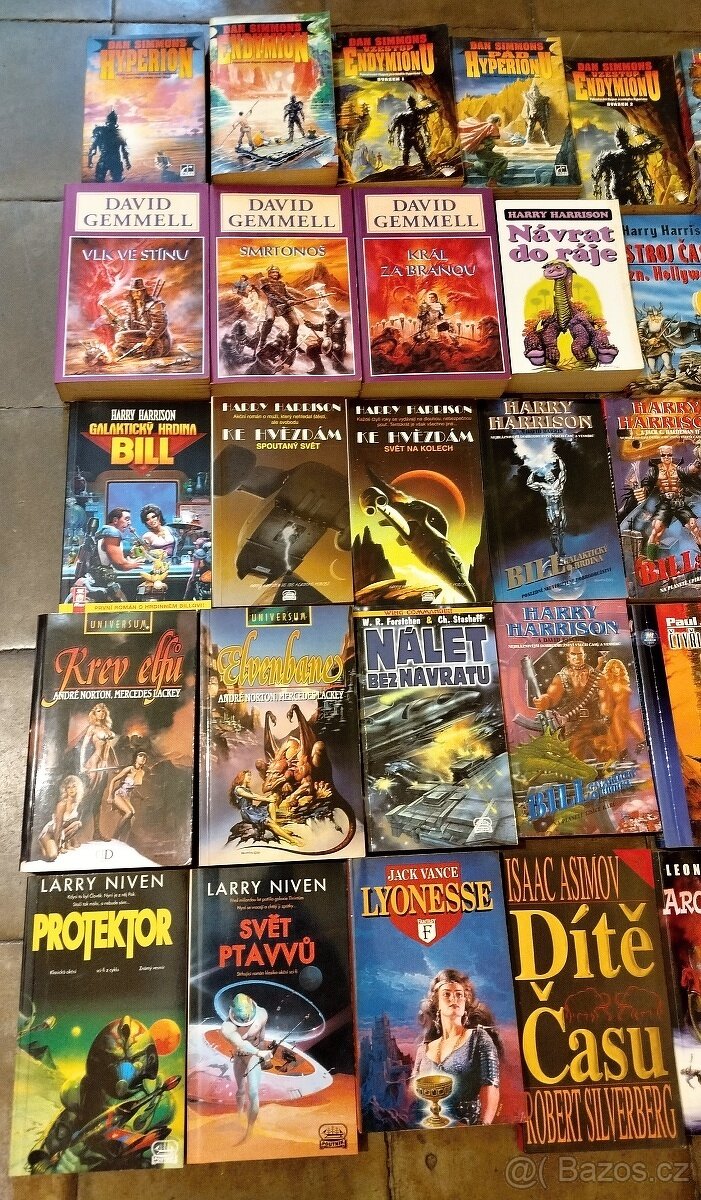 40 knih FANTASY (Gemmel, Harrison, Simmons, Niven) -za 25 Kč - 2