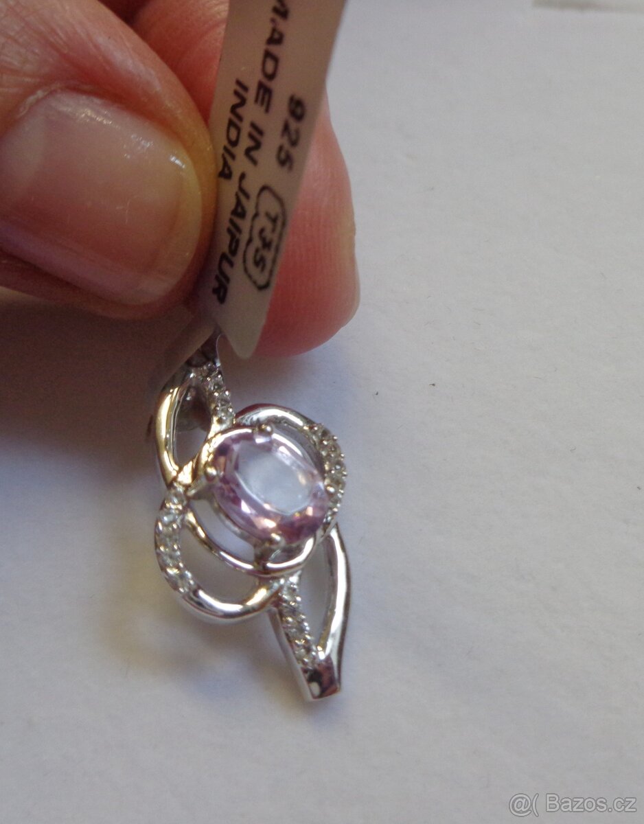 Ag přívěsek s Rose de France ametystem - 2