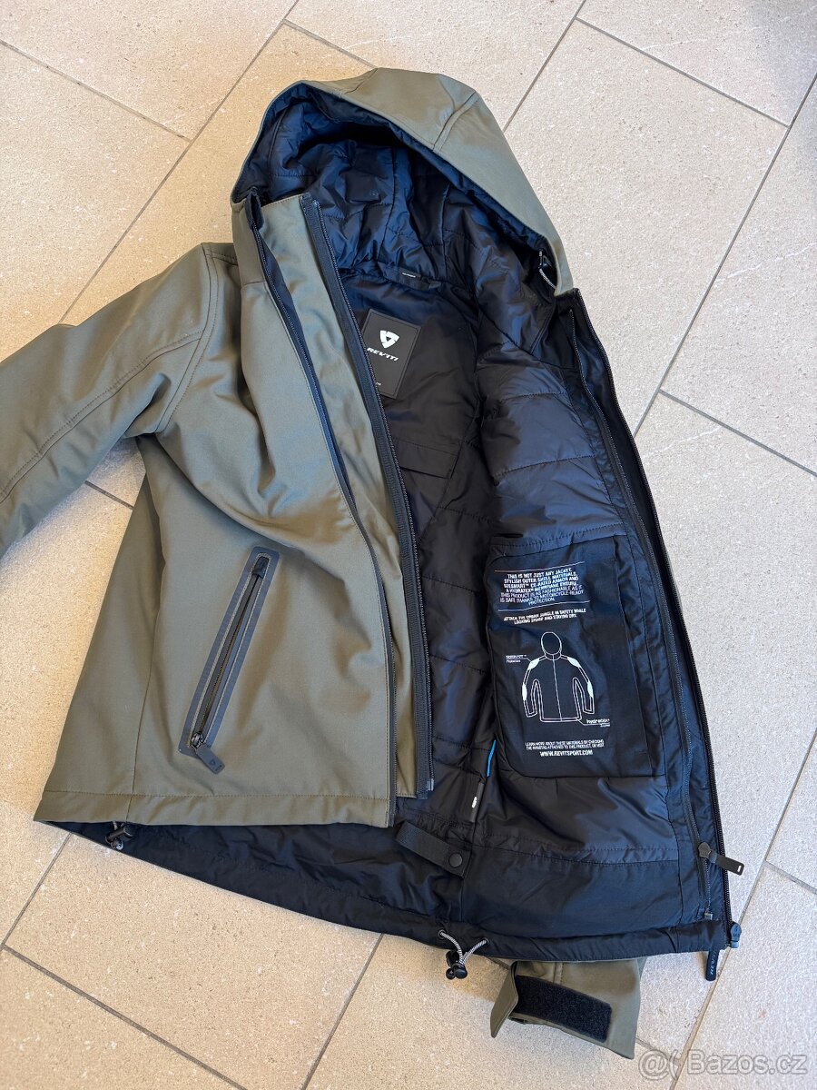 Bunda na motorku Revit Traffic H2O tmavě zelená vel.S - 2