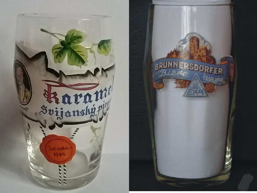 Pivní sklo, půllitry, třetinky, pivovarské cedule. - 2
