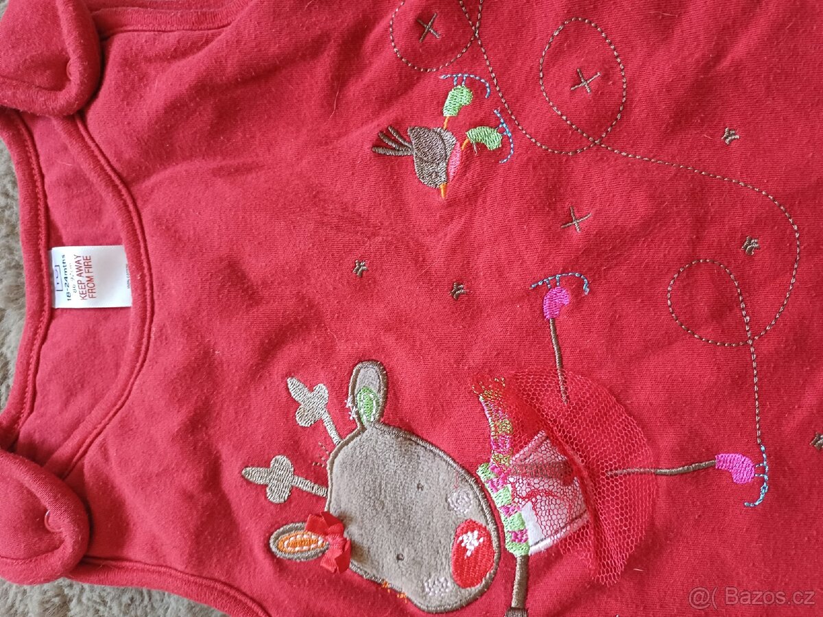 Dětské dívčí vánoční šaty vel 86 - 2