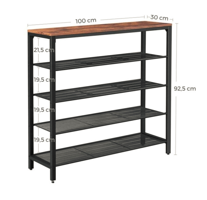 botník vasagle 4 police - 2