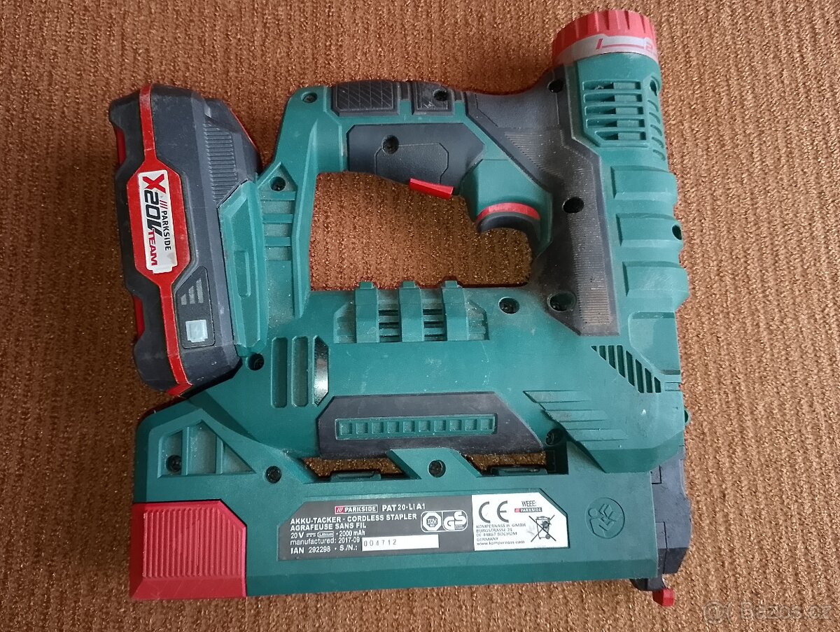 Aku sponkovačka, hřebíkovačka Parkside 20V - 2