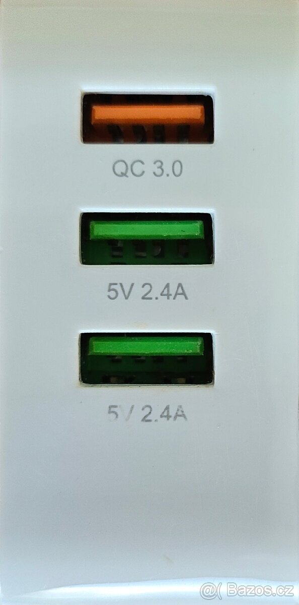 Nabíječka 3x USB A, 36W WC 3.0 - 2