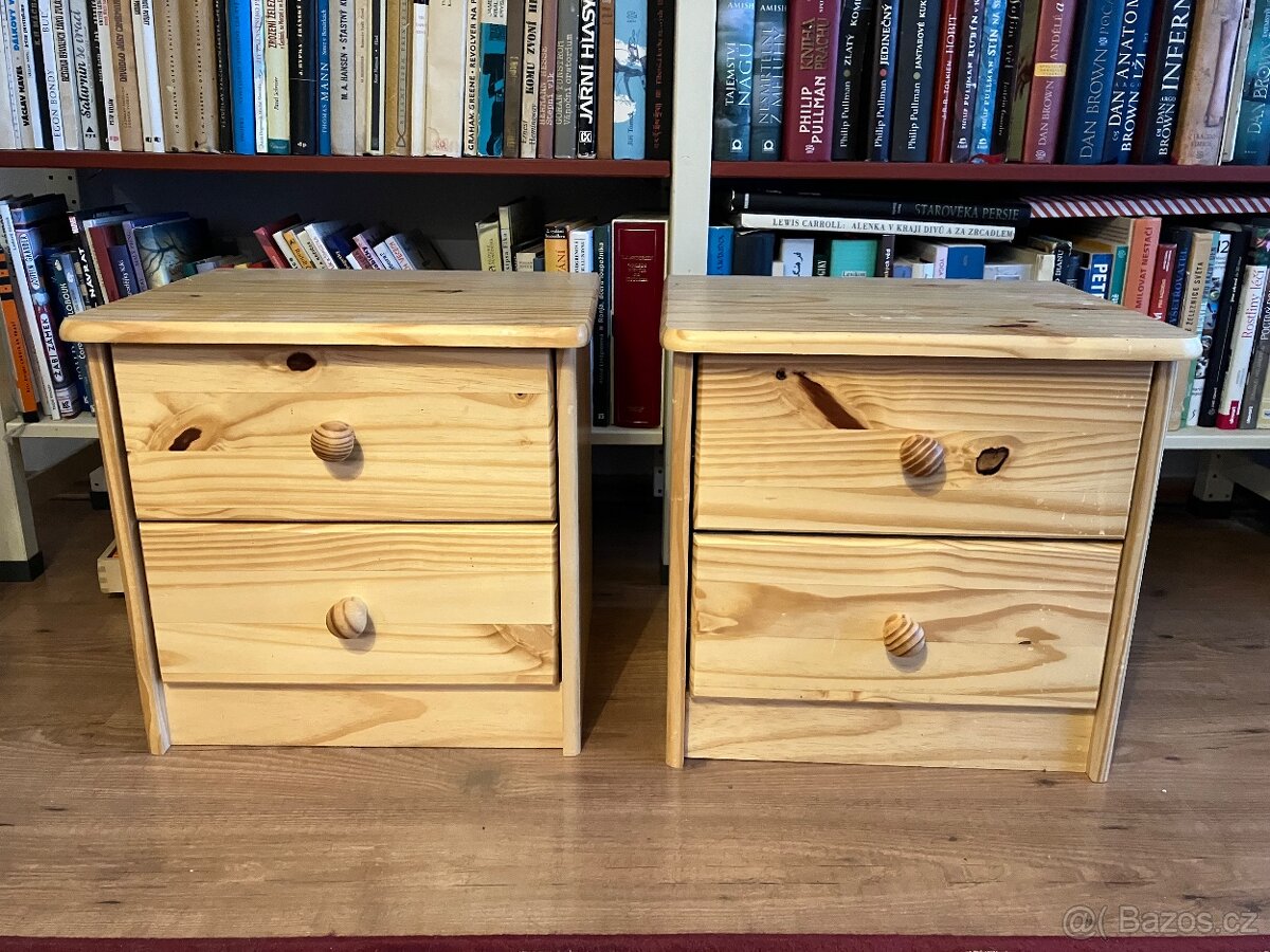 Noční stolky masiv borovice - 2