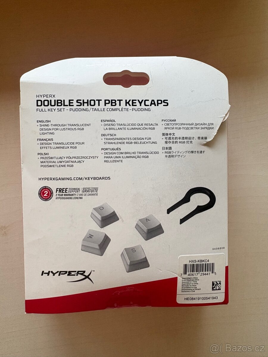 HyperX Pudding Keycaps (bílé) – Double Shot PBT, US layout - 2
