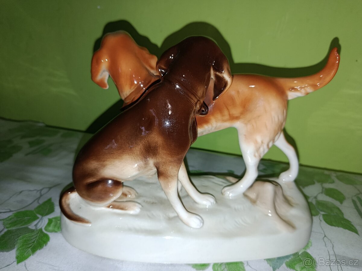 Royal Dux lovečti psi. - 2