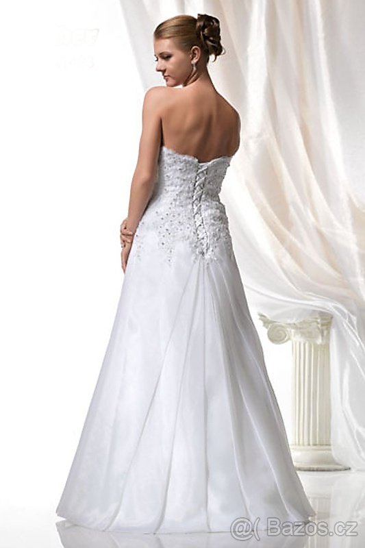 levné svatební šaty vhodné i na věneček ve vel.38 -40 - 2