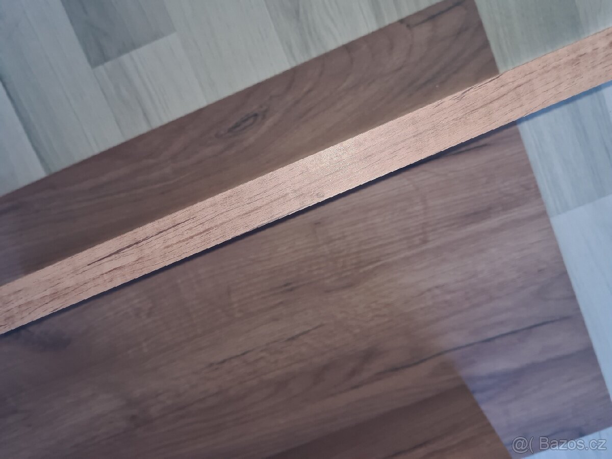 Nástěnná police top stav, dekor dřevo tmavě hnědé - 2