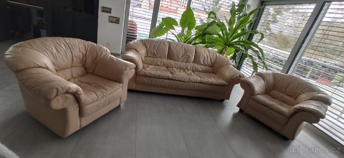 Kožená sedačka Natuzzi 3+1+1 SLEVA - 2