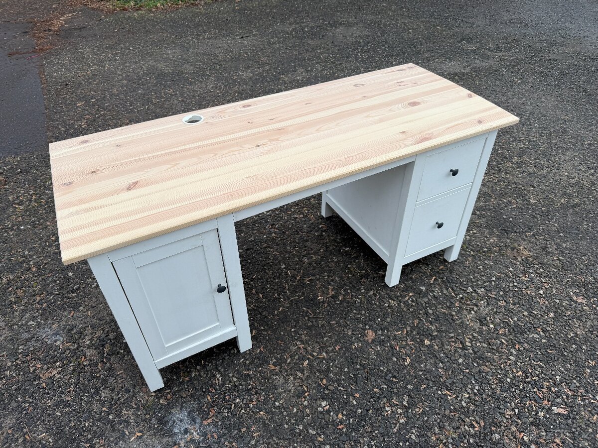 Psací stůl IKEA Hemnes - bíl. mořidlo - 2