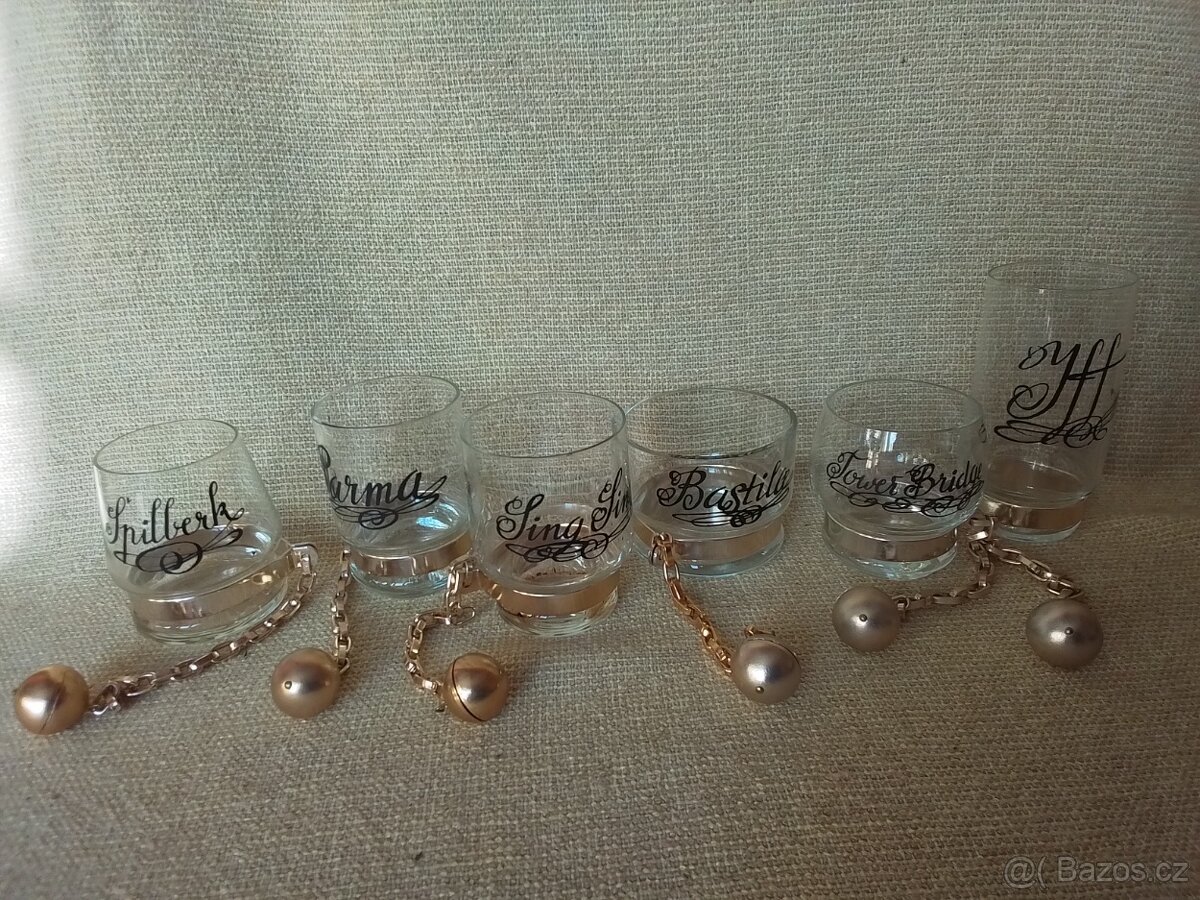 Série věznice skleničky z nápisy věznic - 2