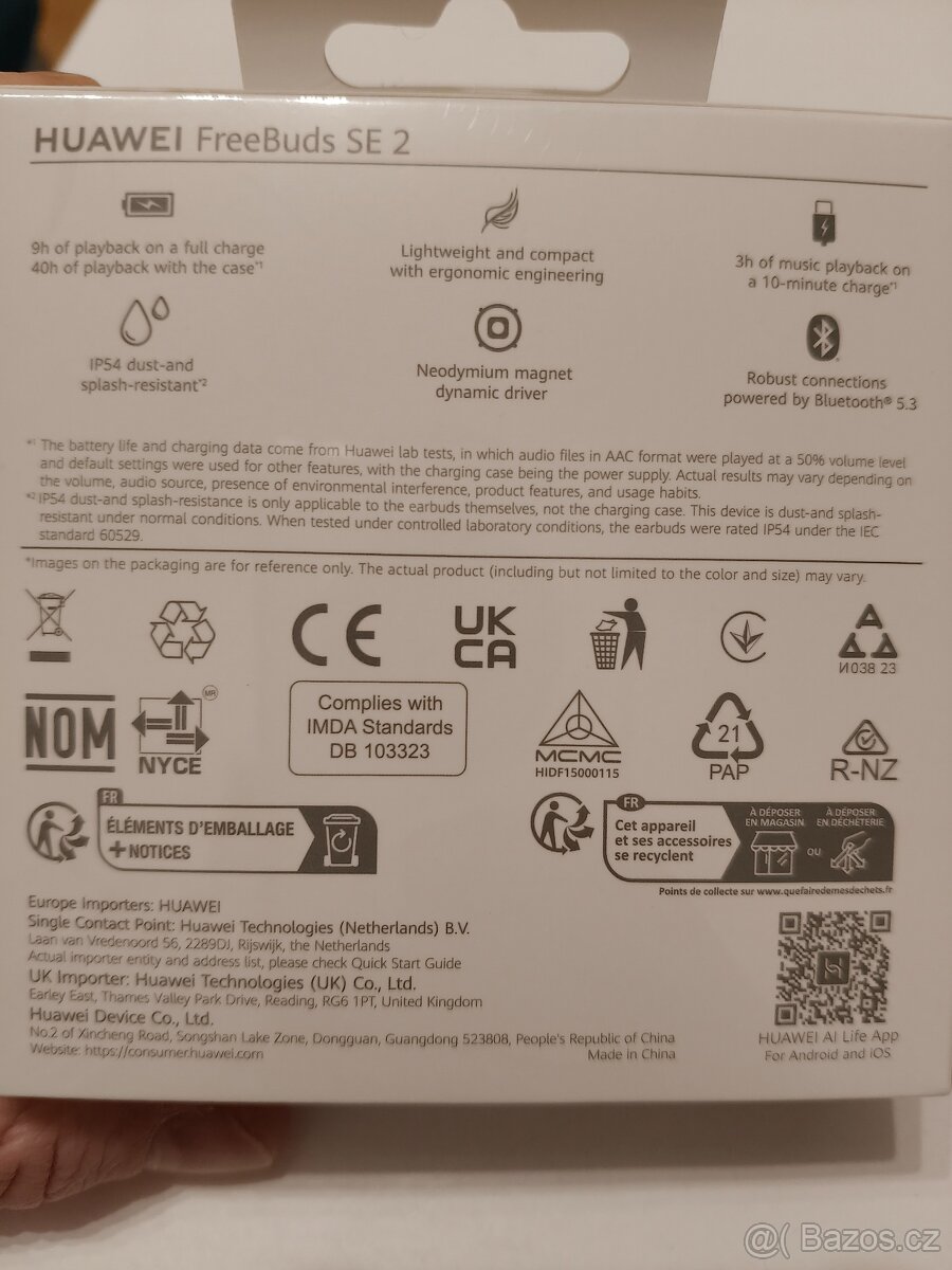 Sluchátka Huawei FreeBuds SE 2 bílá - NEROZBALENÉ - 2