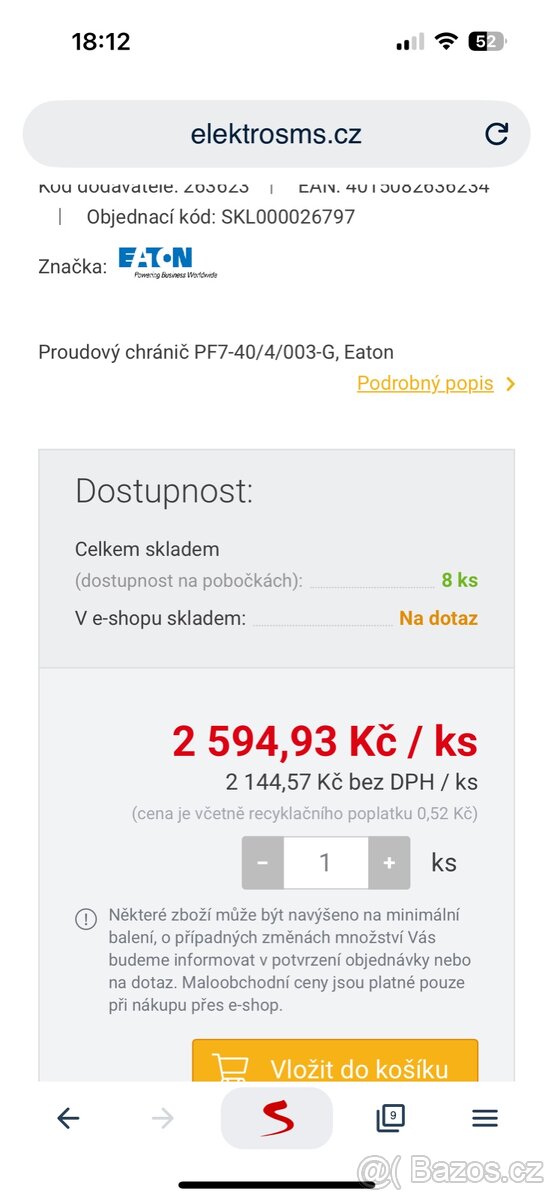 Proudový chránič EATON PF7-40/4/003 - 2