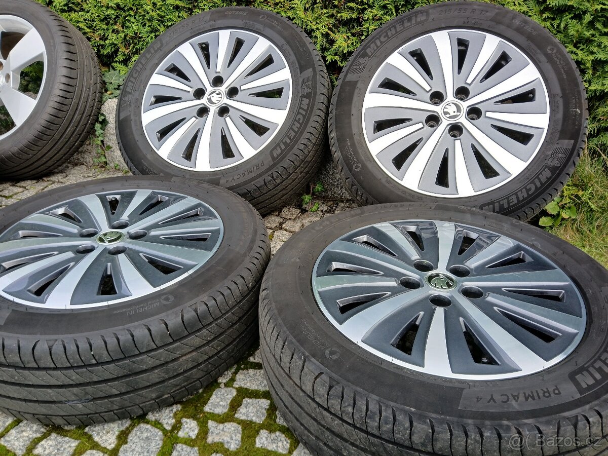 ALU kola,sada,Škoda DRAKON,MICHELIN,215/55 R17,5x112,TOP - 2