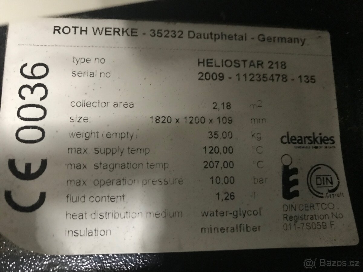 Solární kolektor Roth Heliostar 218 - 4ks - 2