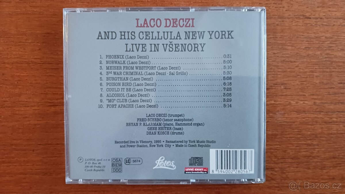 CD - Laco Deczi - Live in Všenory - 2
