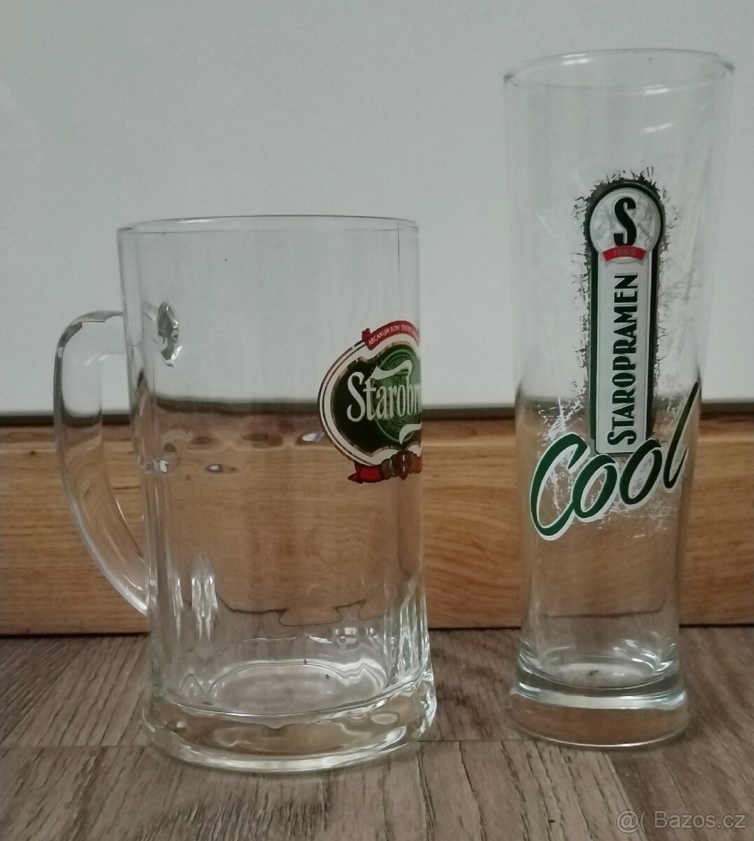 Sklenice, ušáky- Staropramen, Birell, Starobrno, Kozel - 2