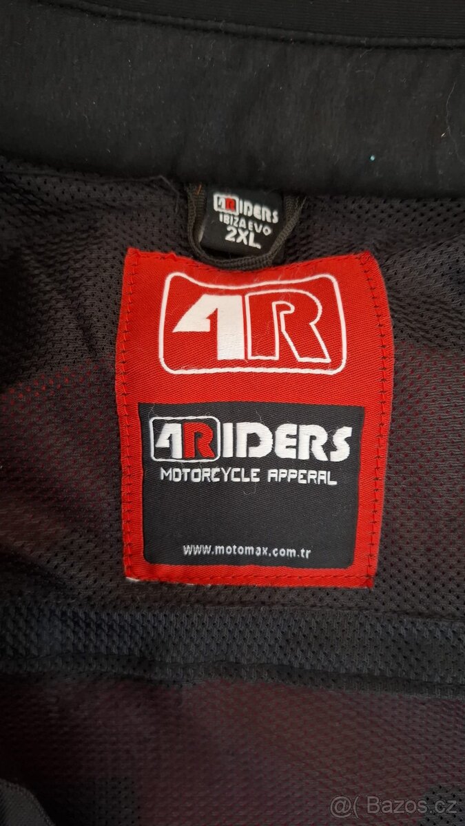 Černá motobunda 2XL s chráničem páteře, ramen a loktů - 2