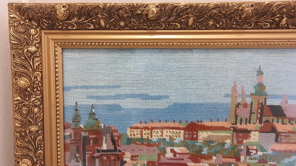 Ručně vyšívaný obraz Praha - Hradčany - 2