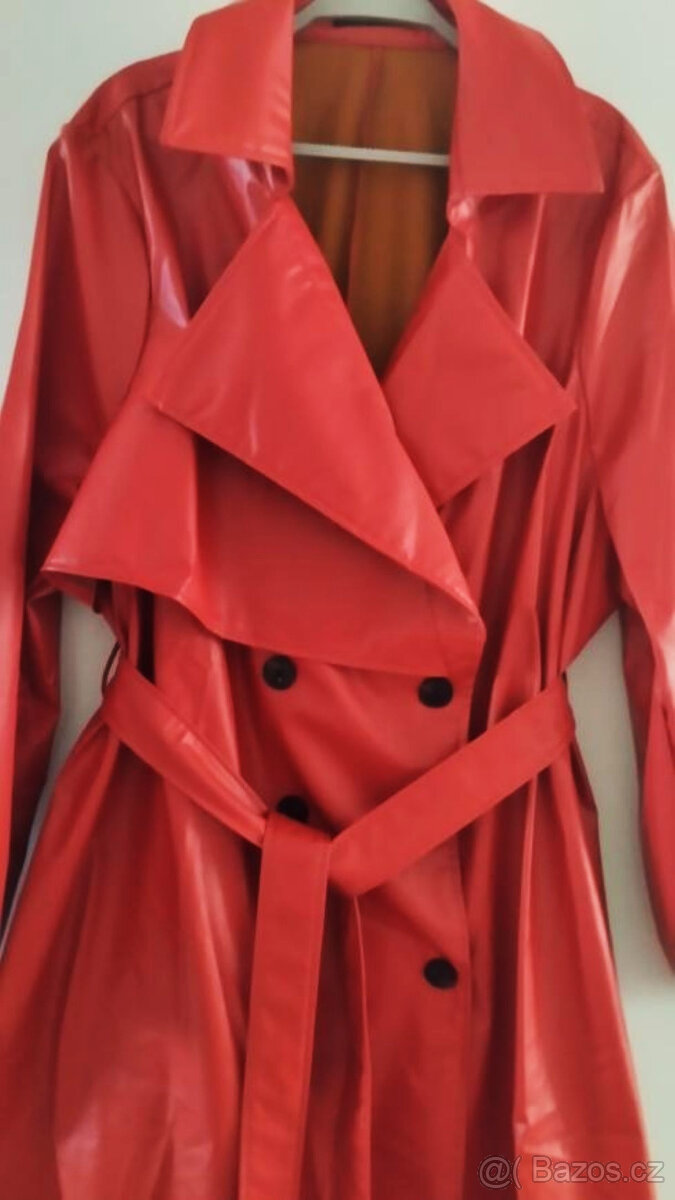 DÁMSKÝ ČERVENÝ TRENČKOT/KABÁT JARO /PODZIM vel.52/xxxxl - 2