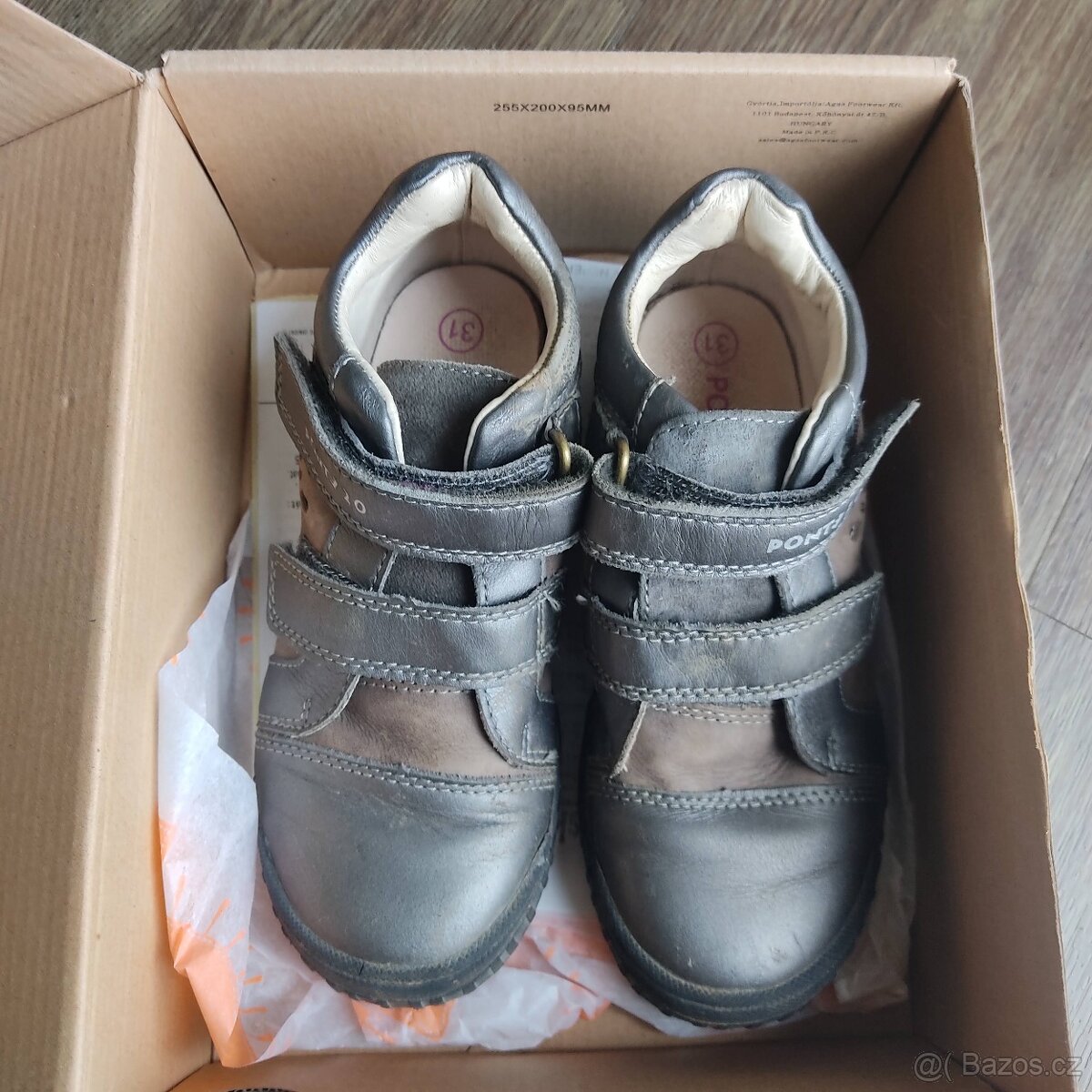 Celoroční kožené dívčí boty PONTE, vel.31 - 2