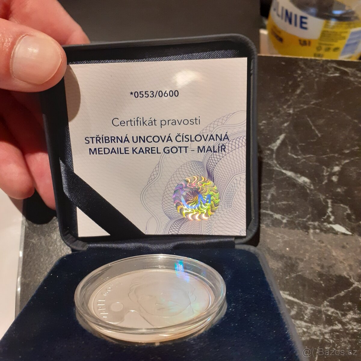 Stříbrná uncova číslovana medaile Gott malíř - 2