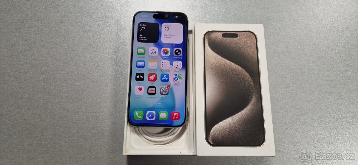 Apple iphone 15pro 128GB Natural Titanium - 2