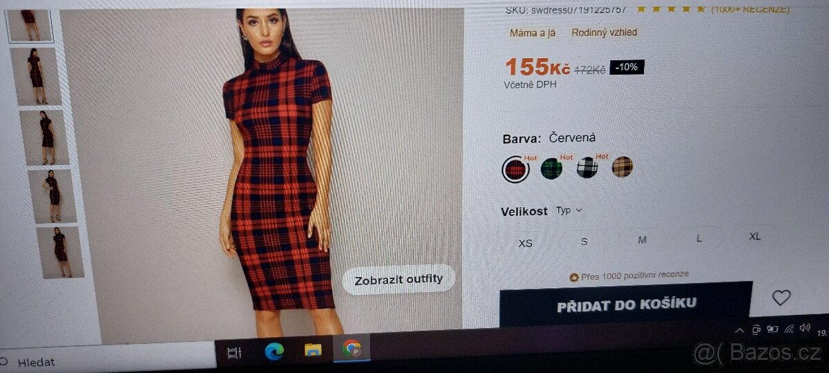 Kostkované šaty, S - 2