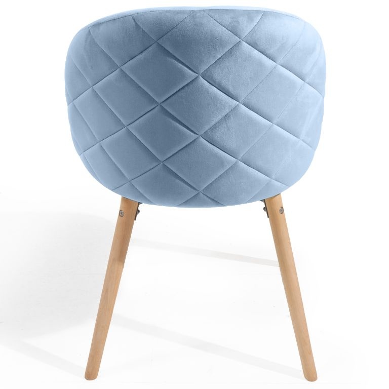 Sada jídelních židlí sametové, světle modré, 4 ks - 2