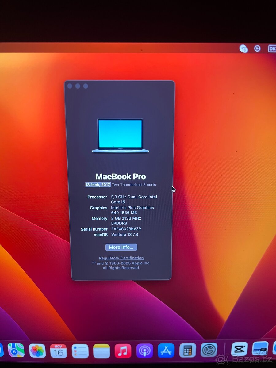 MacBook Pro 13” 2017-Intel i5, 8GB RAM, 256GB SSD - 2