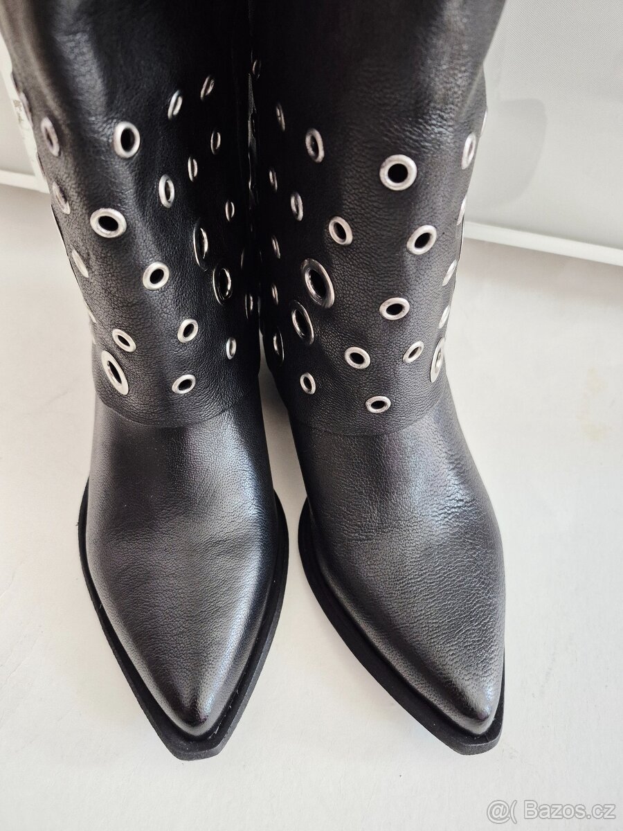 Nové dámské kožené vysoké kozačky, velikost 38 a vel 39 - 2