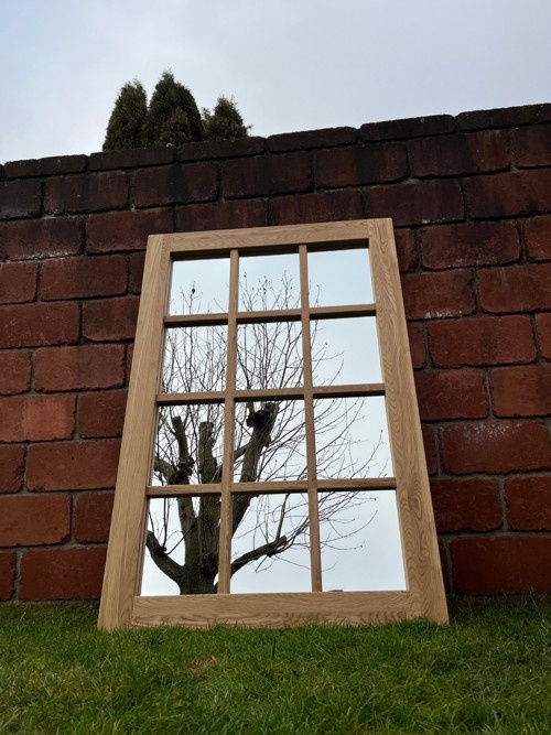 Vitrážové zrcadlo - dubový rám 100x150 cm - 2