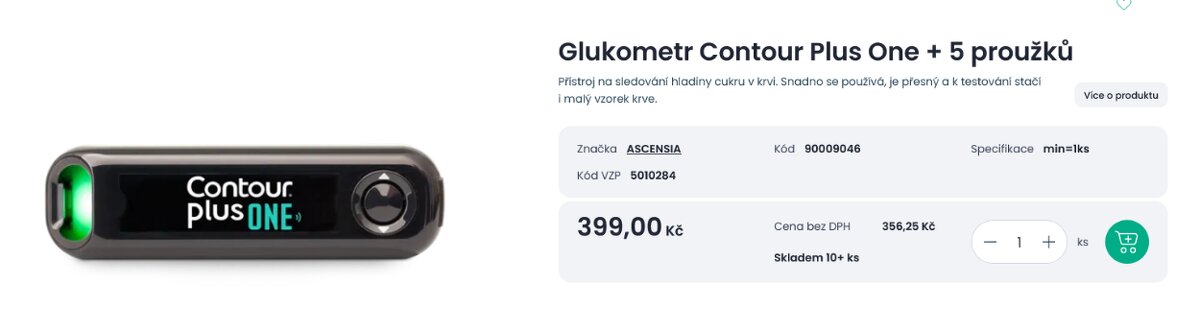 Contour glukometr-komplet testovací sada-nová. - 2