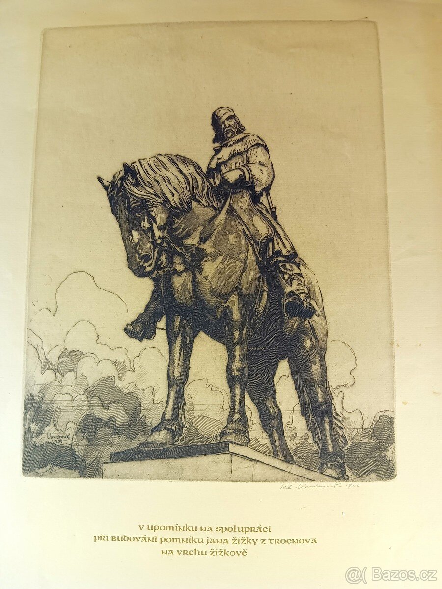 Vondrouš Jan Charles, Monument Jana Zizky, originalni lept, - 2