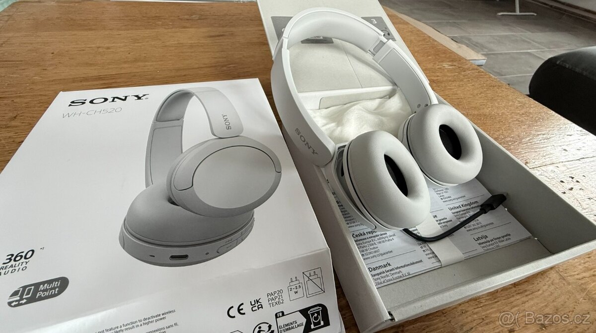 Sony Bluetooth WH-CH520, bílá barva - 2