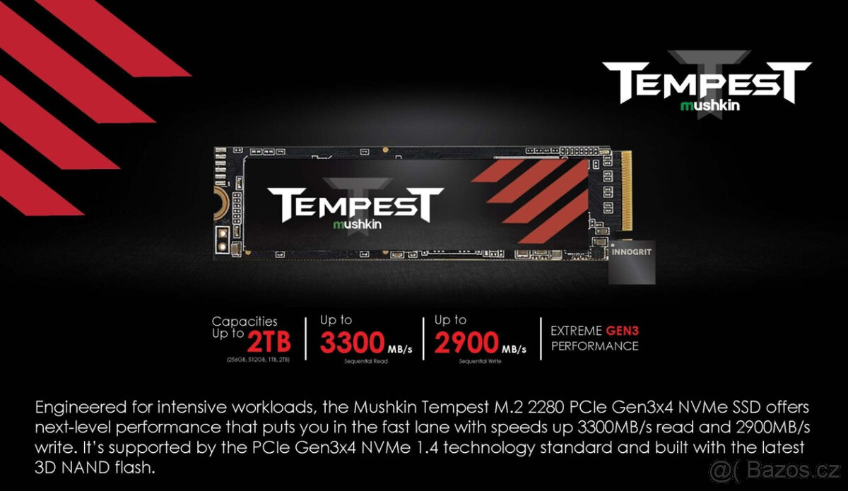 512GB SSD M.2 mushkin TEMPEST, nerozbalený, v záruce - 2