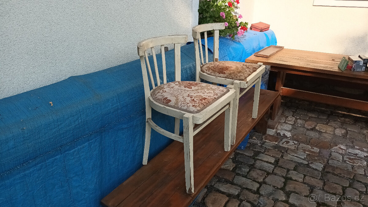 Retro židle dřevěné k renovaci - 2