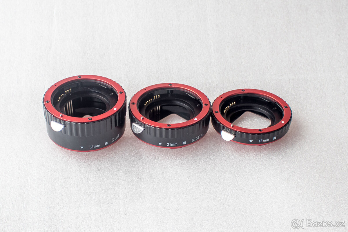 Mezikroužky pro Canon s el. přenosem. - 2