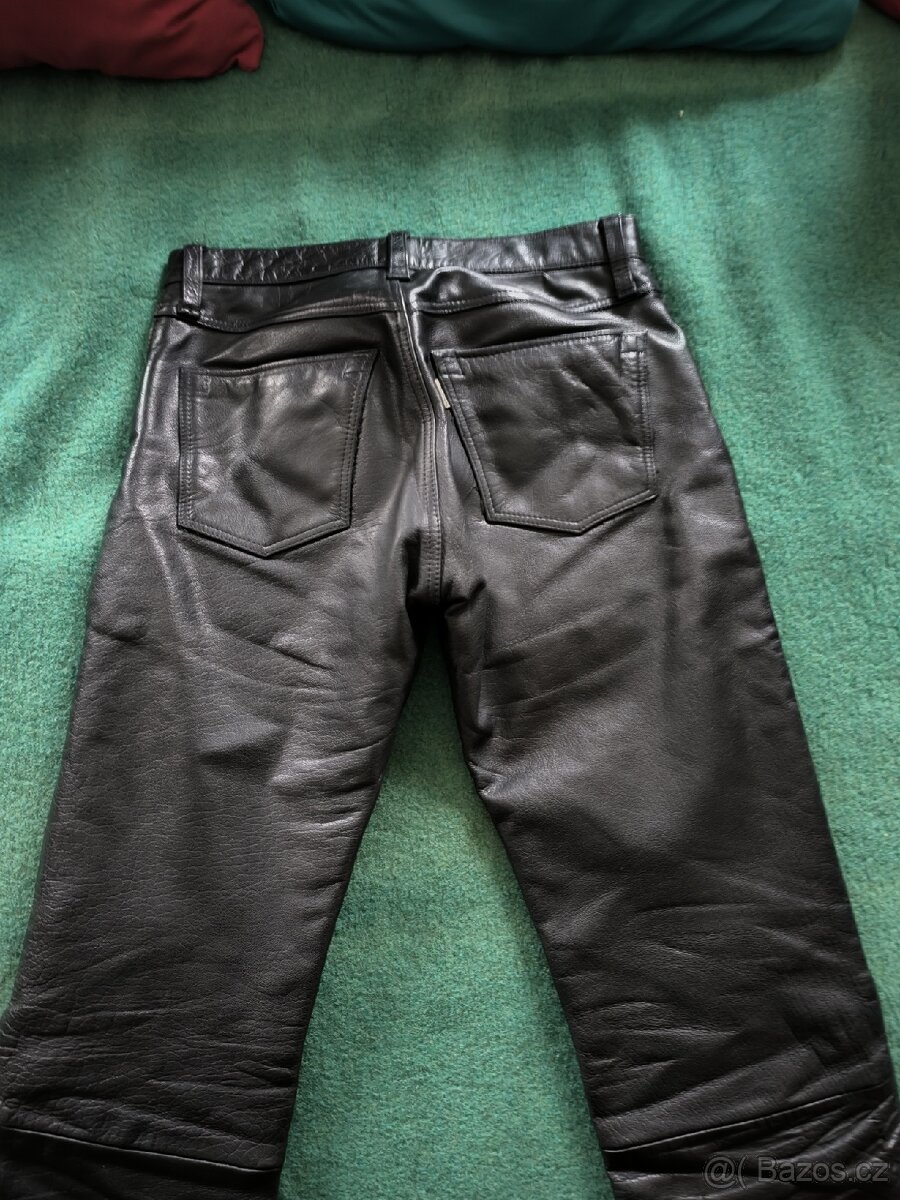 Kožené jeansy kalhoty, vel. 31 - 2
