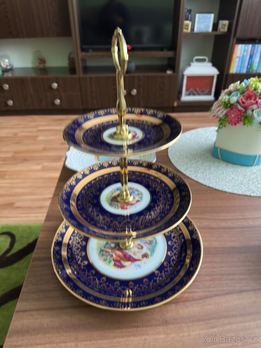 Trojitý etažér na zákusky, pochutiny, NOVÝ, NEPOUŽÍVANÝ - 2