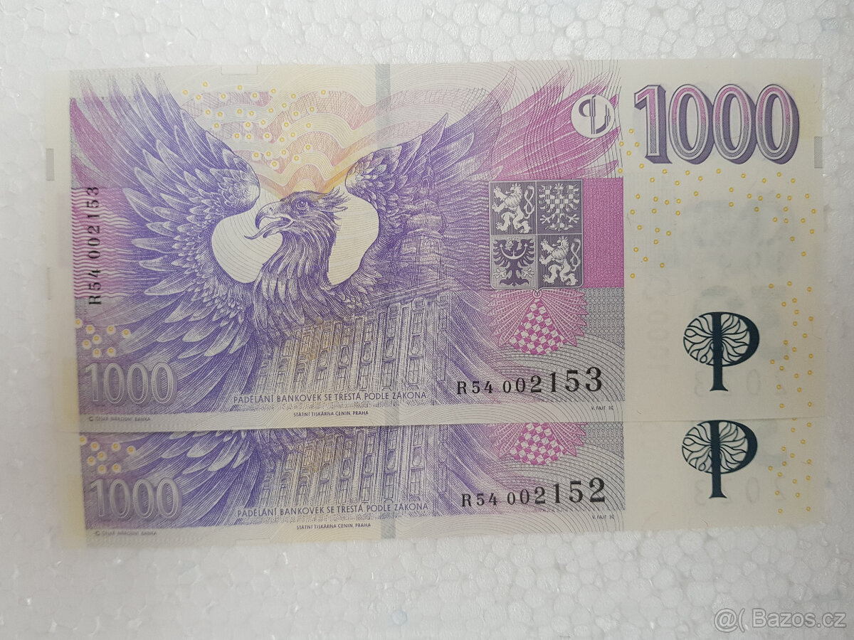 Bankovky 1000kč. - 2