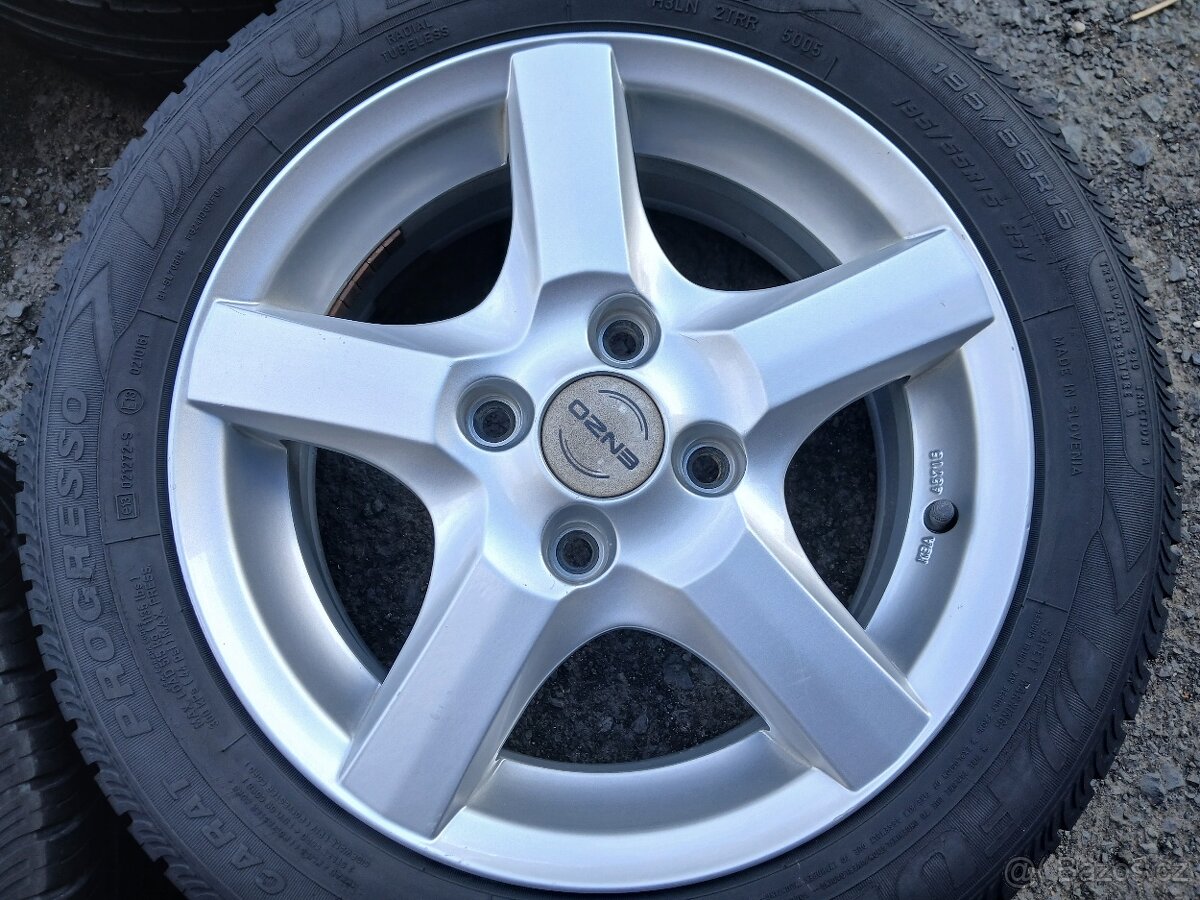Prodám sadu ALU kol Enzo 195/55R15 letní - 2