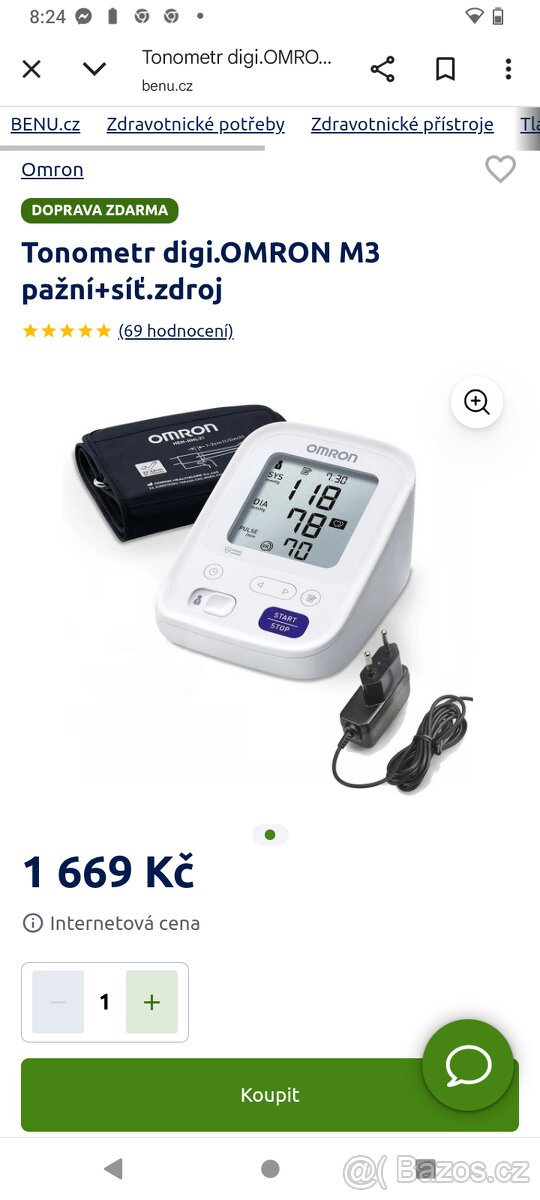 Lékařský tlakoměr OMRON M3 - 2