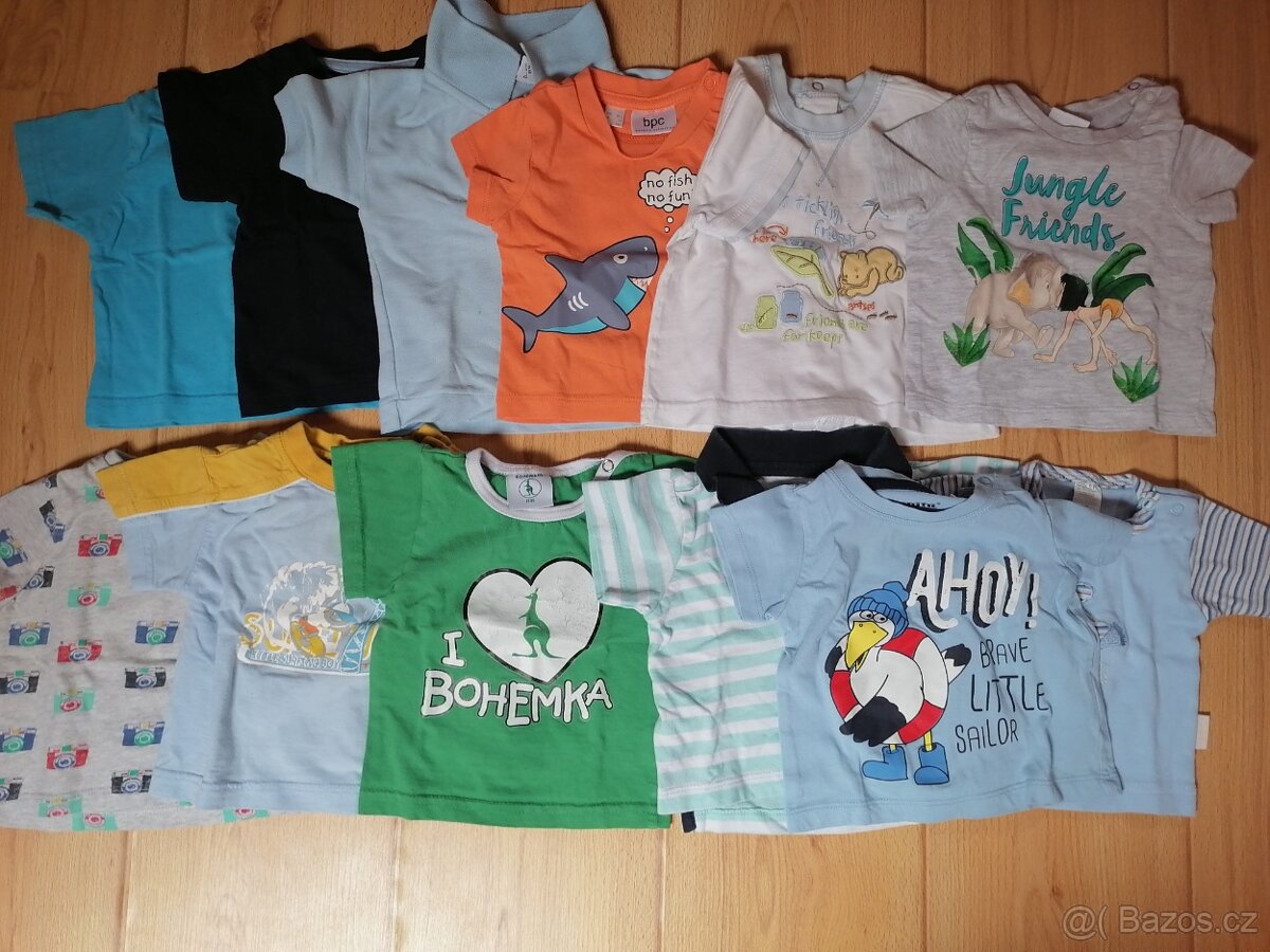 Trička a pyžamka pro kluka, velikost 62-68 - 2