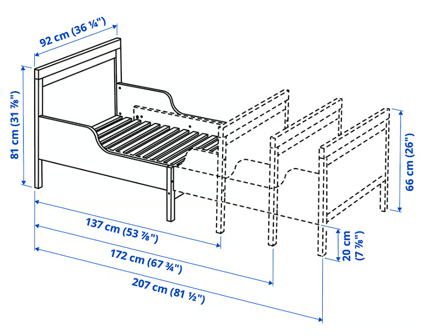 Dětská postel Ikea Sundvik - prodlužovací - 2