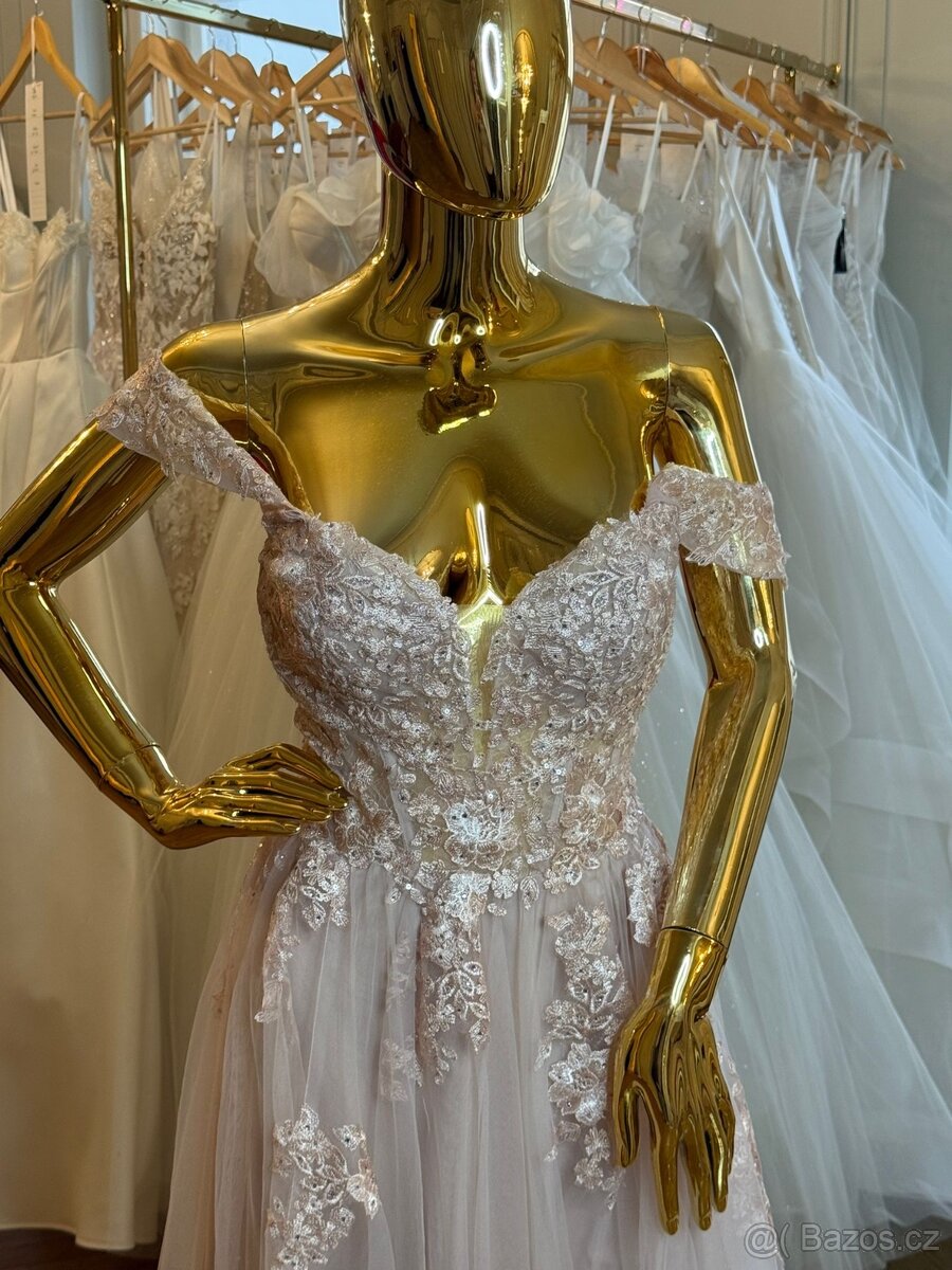 Pudrove plesové šaty - 2