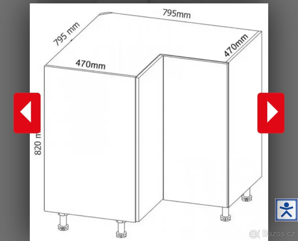 Skříň kuchyně rohová bílý lesk - 2