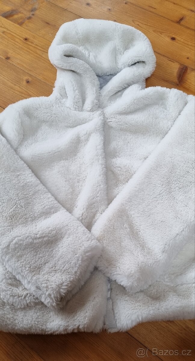 Dívčí bílý zimní kožíšek NEXT - 2